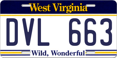 WV license plate DVL663
