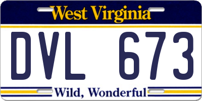 WV license plate DVL673