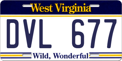 WV license plate DVL677