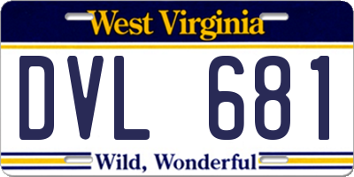 WV license plate DVL681