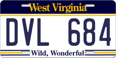 WV license plate DVL684