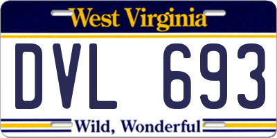 WV license plate DVL693