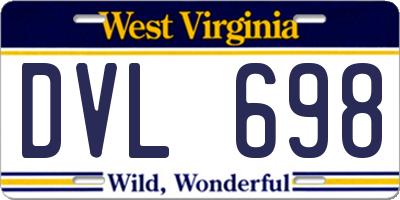 WV license plate DVL698