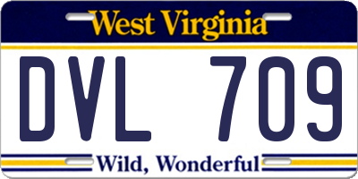 WV license plate DVL709