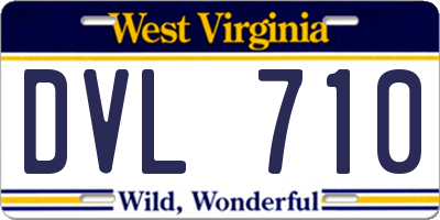WV license plate DVL710