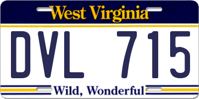 WV license plate DVL715