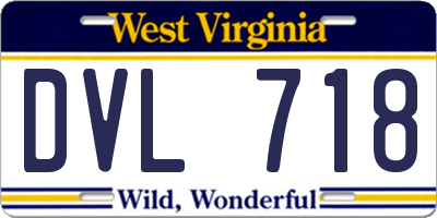 WV license plate DVL718