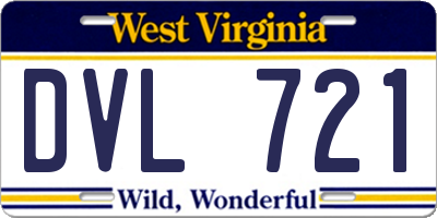 WV license plate DVL721