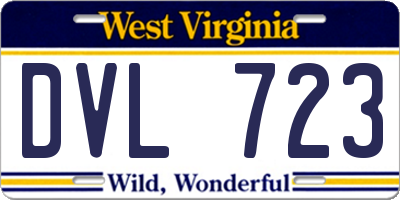 WV license plate DVL723