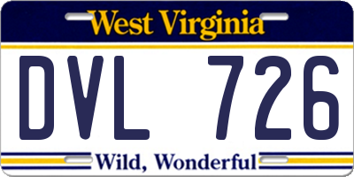 WV license plate DVL726