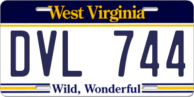 WV license plate DVL744