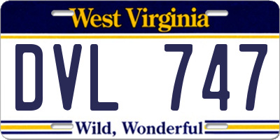 WV license plate DVL747