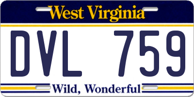WV license plate DVL759