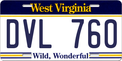 WV license plate DVL760