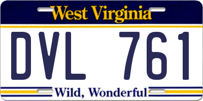 WV license plate DVL761