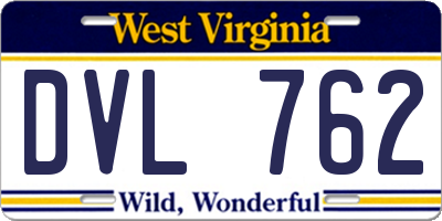 WV license plate DVL762