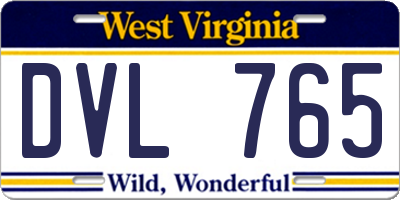 WV license plate DVL765
