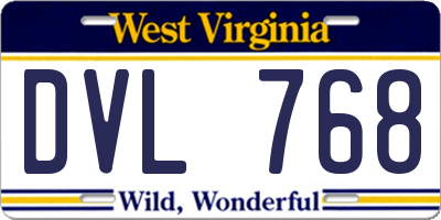 WV license plate DVL768