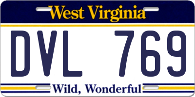 WV license plate DVL769