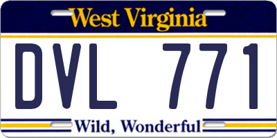 WV license plate DVL771