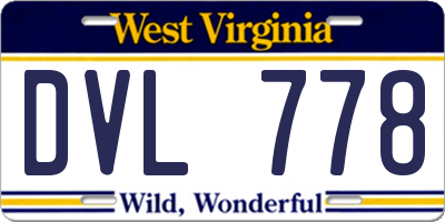WV license plate DVL778