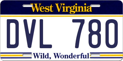 WV license plate DVL780