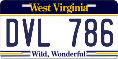 WV license plate DVL786