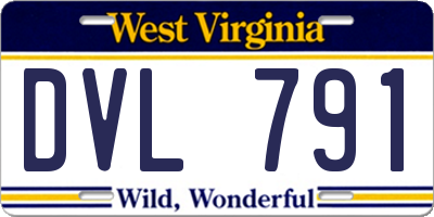 WV license plate DVL791