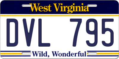 WV license plate DVL795