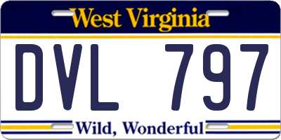 WV license plate DVL797