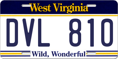 WV license plate DVL810