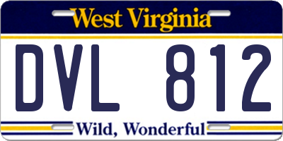 WV license plate DVL812