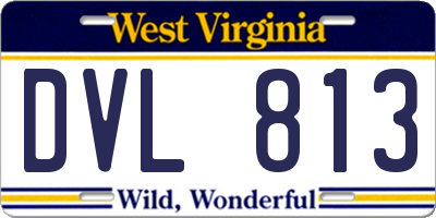 WV license plate DVL813