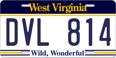 WV license plate DVL814