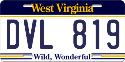 WV license plate DVL819