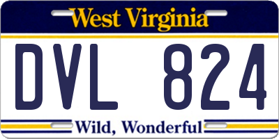 WV license plate DVL824