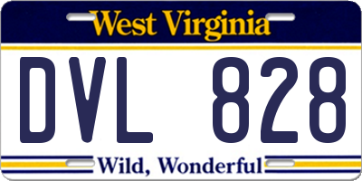 WV license plate DVL828
