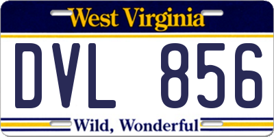 WV license plate DVL856