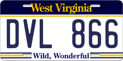 WV license plate DVL866