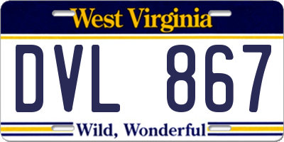 WV license plate DVL867