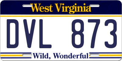 WV license plate DVL873