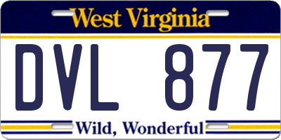 WV license plate DVL877