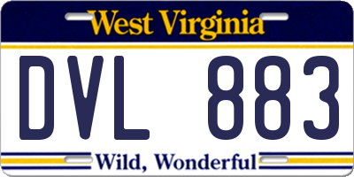 WV license plate DVL883