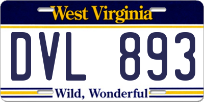 WV license plate DVL893