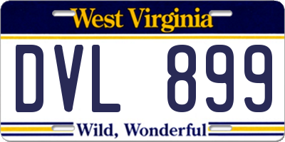 WV license plate DVL899