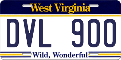 WV license plate DVL900