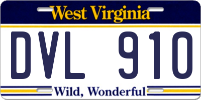 WV license plate DVL910