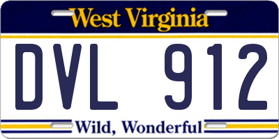WV license plate DVL912