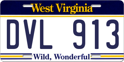 WV license plate DVL913