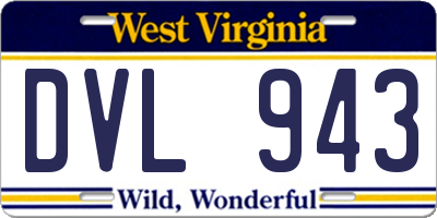 WV license plate DVL943